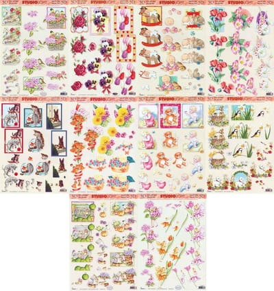 10x 3DA4 Knipvellen - Voor elk wat wils - Maak prachtige kaarten en fotoalbums