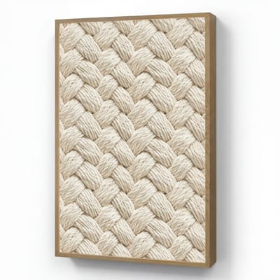 Wandlamp 70x100 cm - Oplaadbaar - Touw - Gebreid - Beige - Wandlampen binnen woonkamer - Slaapkamer lamp - Decoratieve nachtlamp - Vloerlamp draadloos
