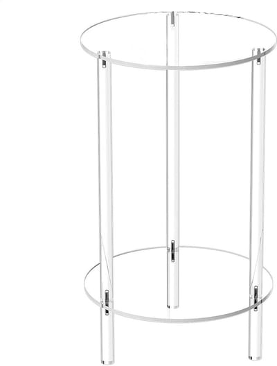 Ronde Acryl Tafel - Bijzettafel Transparant - Woonkamer Decoratie - Stabiele Constructie - 30 x 30 x 50 cm - Transparant