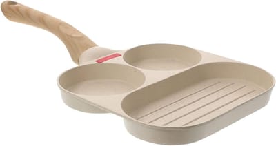 Koekenpan Met Antiaanbaklaag - Ontbijtpan Eierpan - Koken Voor Ontbijt - Vierkante Indeling - 38x19x2.2cm - Zoals Afgebeeld