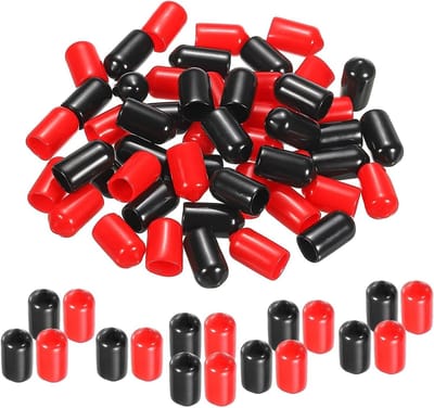 50 Stuks Rubberen Eindkap 8mm ID - Flexibele Ronde Vinyl Schroefkappen en Draadbeschermers voor Bouten, Schroeven, Buizen, Kabels en Draad - Zachte Rubberen Hoezen voor Binnengebruik en Bescherming