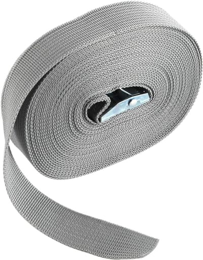 Sterke Spanbanden met Snelontgrendeling voor Dakdragers en Vervoer - 8m x 2.5cm Grijs