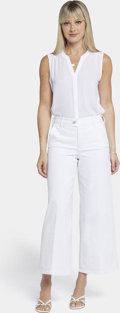 Mona Wijde Pantalon Enkel Jeans Met Hoge Taille