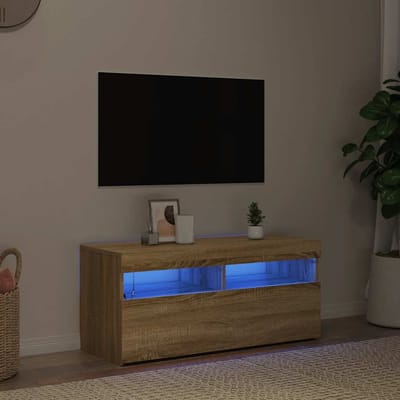 vidaXL - Tv-meubel - met - LED-verlichting - 90x35x40 - cm - sonoma - eikenkleurig
