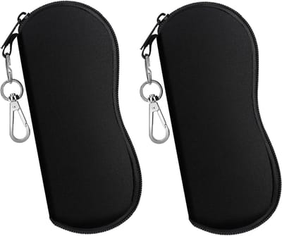 Lichtgewicht Neopreen Zonnebril Etui met Riemclip - 2 Stuks
