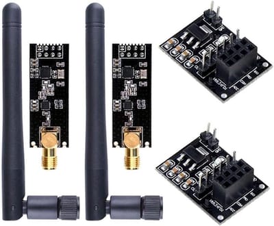 Draadloze transceiver en ontvanger met 2 sets NRF24L01+PA+LNA RF-module en SMA-antenne voor 2.4GHz communicatie systeem