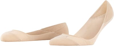 FALKE Step Medium Cut Box met siliconen op de hiel katoen footies dames beige - maat 35-36