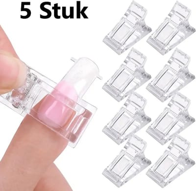 Set Van 5 Polygel Klemmen I Nagelklem I Nagelclip I Dual Form Klem I Voor Aanbrengen Van Gelnagels