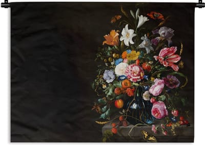 Wandkleed - Wanddoek - Oude meesters - Kunst - Vaas met bloemen - Jan Davidsz de Heem - 120x90 cm - Wandtapijt