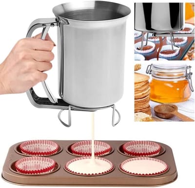 Roestvrijstalen Beslag Dispenser 900 ML voor Pannenkoeken, Muffins en Wafels