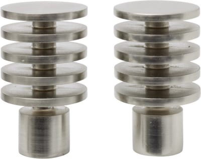 Gifi Diffusion - Ø20mm - geborsteld aluminium - gordijnroede eindknop - x2 - gordijnrail eindknop