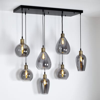 LumenXL Hanglamp 7-lichts - smoke glas - Vivienne