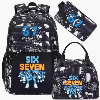 3-delige Schoolrugzakset voor Studenten Grote Capaciteit Oxford Stof Schooltas met Schouderband en Etui 3 piece set