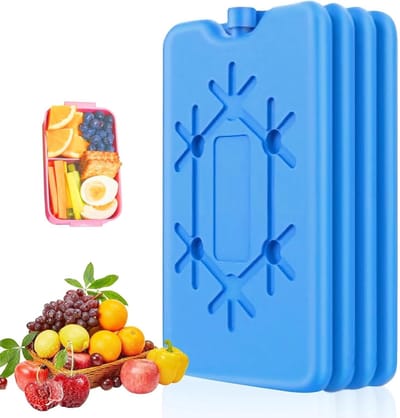 Dailygoods- Koelelementen Ultradun - 4 Stuks - Herbruikbare Koelelementen - 200 ml - Voor Lunchboxen - Ideaal voor Onderweg - Langdurige Koeling - Ijsblokjes