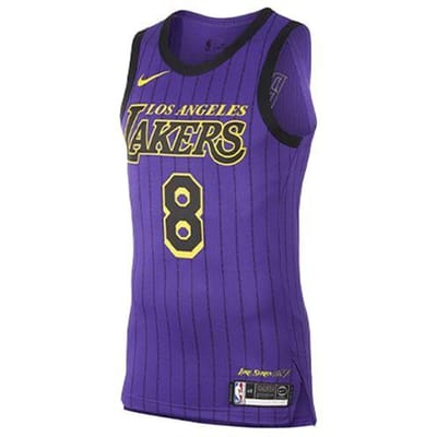 Nike NBA Los Angeles Lakers Jersey Nummer 8 Kobe Heren Tops Paars AV3696-504 S purple