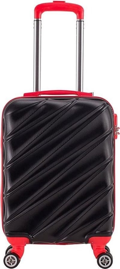 Decent Lumi Fix Handbagage Koffer - 55 cm - Black/Red