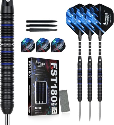 Professionele Stalen Tip Dartset 90% Tungsten - Complete Set met Flights, Assen en Puntenslijper