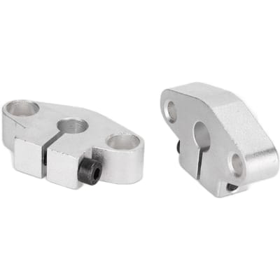 2 Pcs Support d'Axe Optique Horizontal 0,3 pouce Résistance à l'Usure Support de Rail Linéaire Droit white