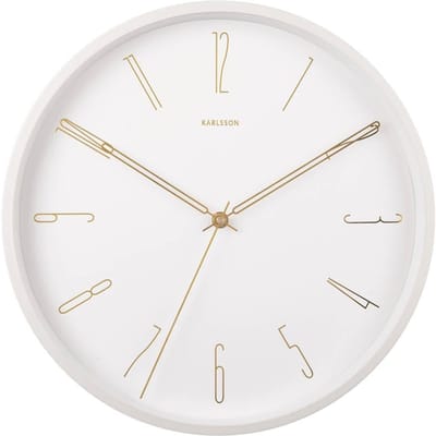 Karlsson Wandklok Belle - Wit - Ø35cm - Wandklok Scandinavisch,Modern