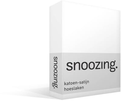 Snoozing - Katoen-satijn - Hoeslaken - Eenpersoons - 70x200 cm - Wit