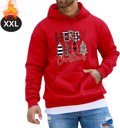 Bovista Kersttrui - Heren - Foute Kersttrui - Christmas Sweater - Kerst Sweater - Christmas Jumper - Hoodie - Rood - XXL