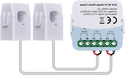 Slimme Energimeter - Stroommeter WiFi - Energieverbruik Monitoren - Dual Channel Meting - 80A - Wit