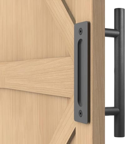 Zwarte schuifdeurgrepen 310 mm - Dubbelzijdige grepen voor schuurdeuren en meubels, ideaal voor tuinpoorten en slaapkamers