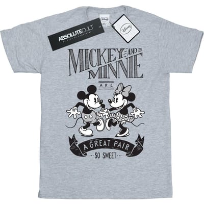 Disney Heren Mickey en Minnie Mouse Geweldig Paar T-shirt (Sportgrijs)