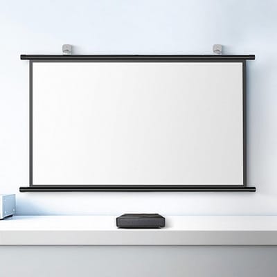 HD-scherm wand/plafond gemonteerd lichtgewicht kreukvrij, projectiescherm, intrekbaar projectiescherm, draagbaar projectiescherm, met draagtas (60 inch (4:3))