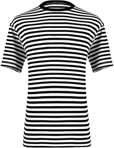 Shirt Gestreept - Unisex - Carnaval - Korte Mouw - Zwart-Wit - Maat M