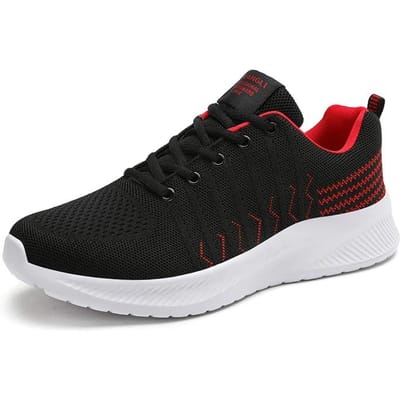 Sneakers Voor Heren Mode Ademend Zwart Rood Heren Sportschoenen Tenis Masculinos Herfst Heren Casual Schoen 38 black