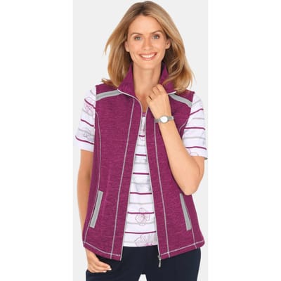 Vrijetijdsvest van warme tricot fleece met opstaande kraag - bessen / gemêl. - Gr. 38 van Goldner Fashion