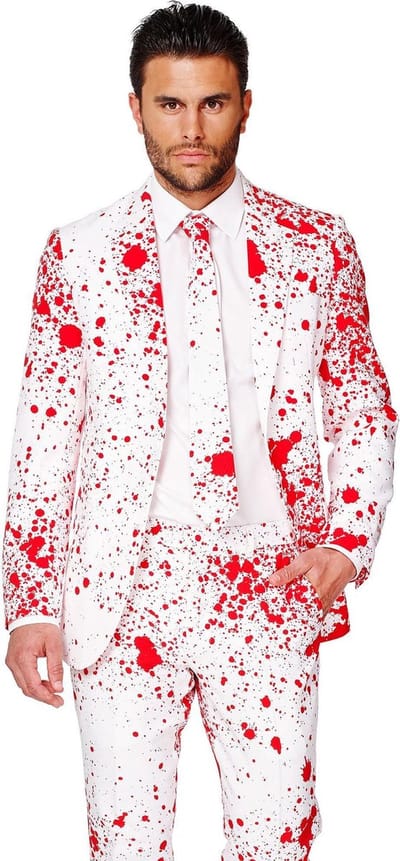 OppoSuits Bloody Harry - Mannen Kostuum - Wit - Halloween - Maat 60