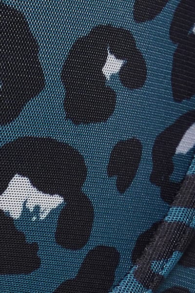 Yours Tshirt Bh Met Mesh En Dierenprint In Blauwgroen/Zwart Size 95D