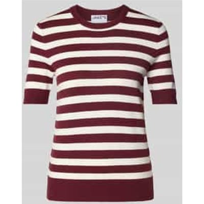 Gebreid shirt van viscosemix met streepmotief