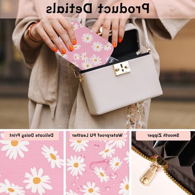 Dames Portemonnee met Bloemenprint en Rits - Cardholder voor 9 Passen, 2 Vakken en Compact Ontwerp | Roze Accessoire