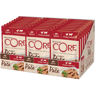 24x85g Kip & Rund Wellness Core Cat Adult Purely Paté Natvoer voor katten