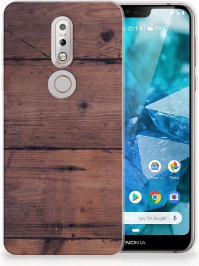 Nokia 7.1 Bumper Hoesje Old Wood