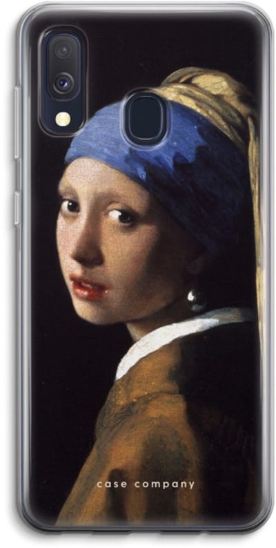 Case Company® - Hoesje geschikt voor Samsung Galaxy A40 hoesje - The Pearl Earring - Soft Cover Telefoonhoesje - Bescherming aan alle Kanten en Schermrand