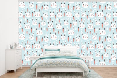 Behang - Fotobehang Konijn - Dieren - Kind - Breedte 345 cm x hoogte 220 cm