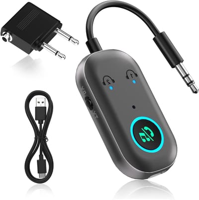 Bluetooth zenderontvanger - Audio adapter - Draadloos luisteren - 2-in-1 functie - 10 meter bereik - Zwart