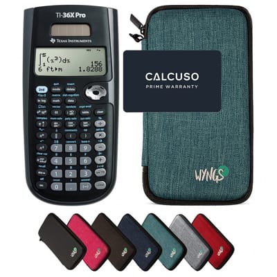 TI-36X Pro MultiView incl. WYNGS Beschermhoes Turkoois - Wetenschappelijke Rekenmachine - Basis Pakket