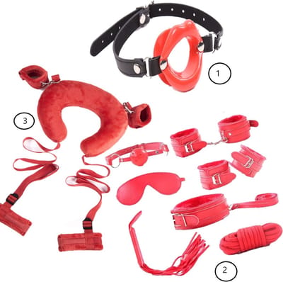Erodit® Complete Bondage & Positionering Combi Set - Rood - 9-delig - Positioneringsriem met Kussen - BDSM - Seksspeeltjes - Erotiek - Mannen - Vrouwen - Koppels