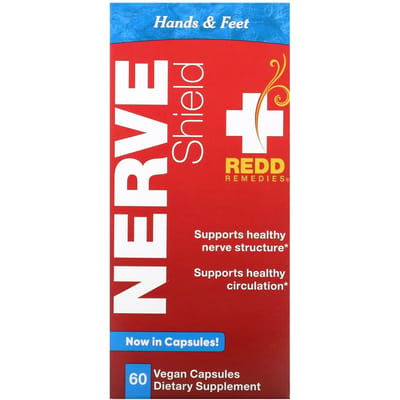 Redd Remedies, Nerve Shield, Handen en Voeten, 60 Plantaardige Capsules