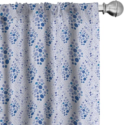 ABAKUHAUS Voorhangen Abstract – Geometrische Ruiten – 2x75x225 cm – Blauw