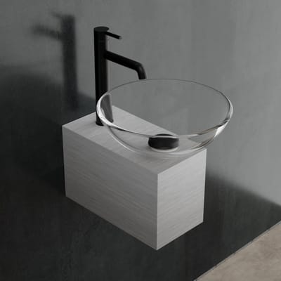 Ronde Opzetwastafel met RVS Onderbouw voor Kleine Badkamers en Toilet