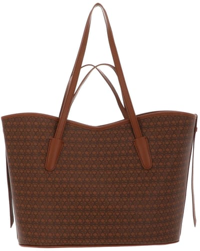 COCCINELLE shopper handtas New Never Without Bag Shopper Coated Monogram Multi Cognac / Cognac bruine