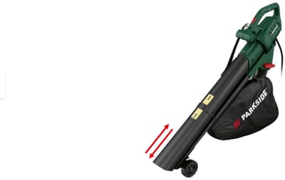 PARKSIDE® Elektrische bladblazer en -zuiger 2600 W - Geintegreerde versnipperaar - 3 in 1 Bladblazer en bladzuiger - Met opvangzak - Krachtige motor
