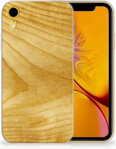 TPU Hoesje voor Apple iPhone Xr Bumper Hoesje Licht Hout