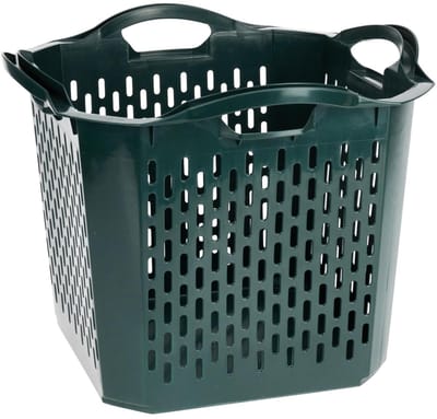 Storage Solutions Opbergmand - kunststof - 40 x 40 x 32 cm - groen - met handvaten